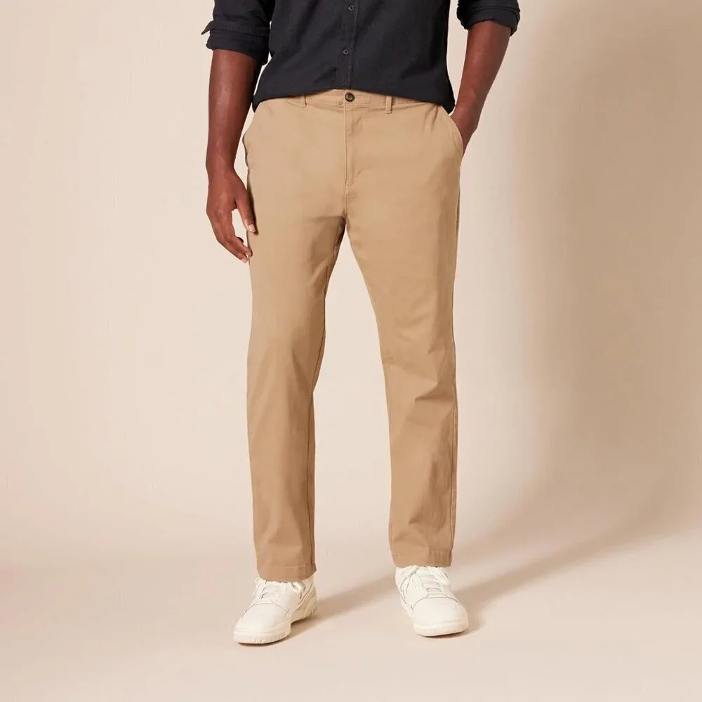 Mens Athletic-Fit Casual Stretch Chino Pant Available in Big & Tall